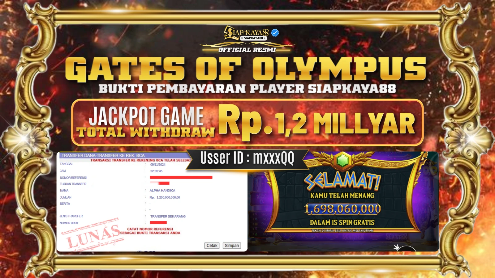 DEPOSIT 200 JT PROFIT 1,2 MILLYAR